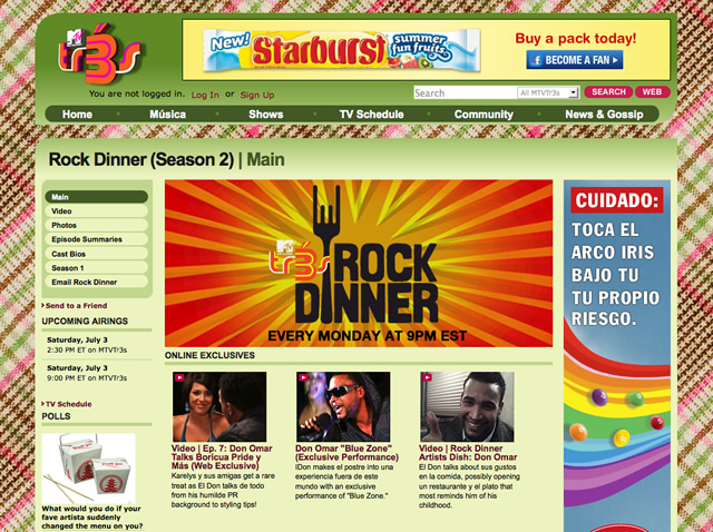 Rock Dinner show page
